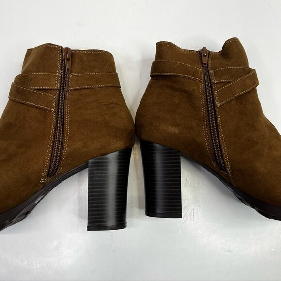 Style & Co Laleen buckled dress boots brown - 11 - Picture 7 of 13